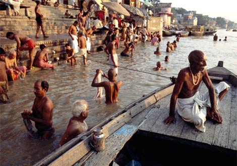 Bathing at a ghat on the Ganges