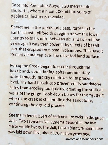 Info sign at Porcupine Gorge