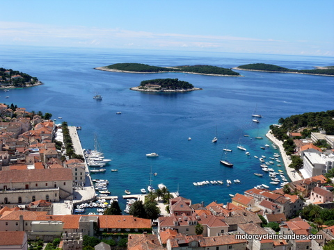 Hvar town and harbour from the fort