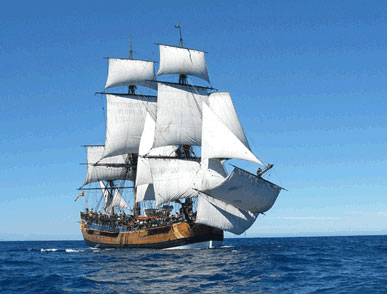 Endeavour in full sail