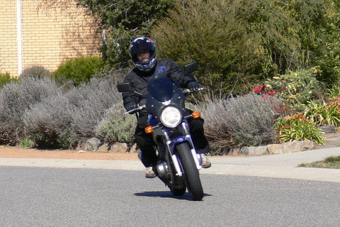 Natalie on the GS500
