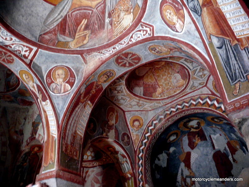 Frescoes in rock basilica