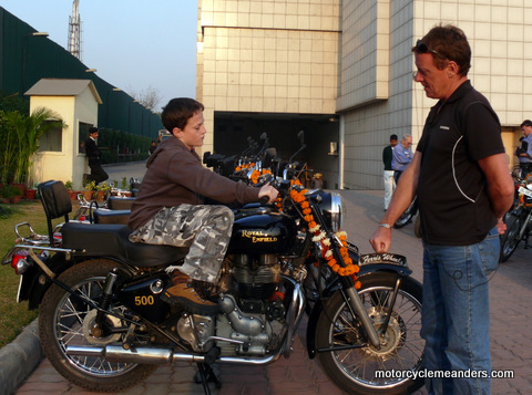 Learning how to start the Royal Enfield