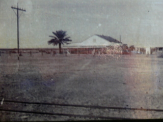 Former hotel at Coward Springs - on railway yard fence