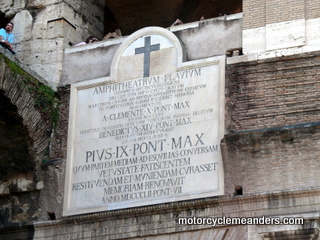 Papal stamp on Colosseum