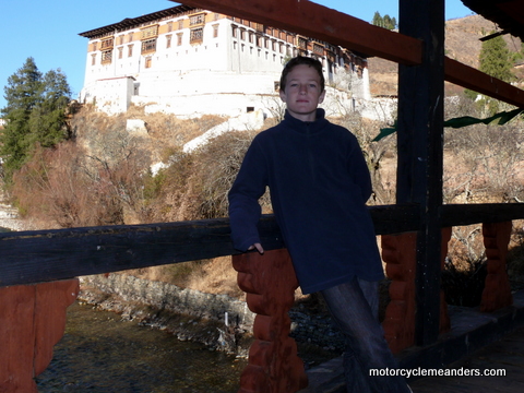 Dylan at Paro Dzong (just like the movie)