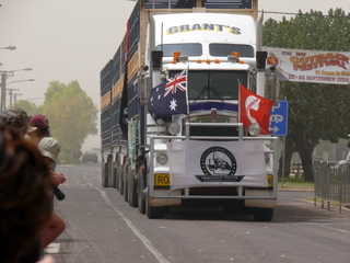 Road train coming into position