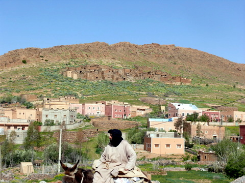 Old and new villages in countryside on way to Tafraout