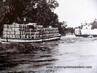 Wool barge on Darling or Murray River